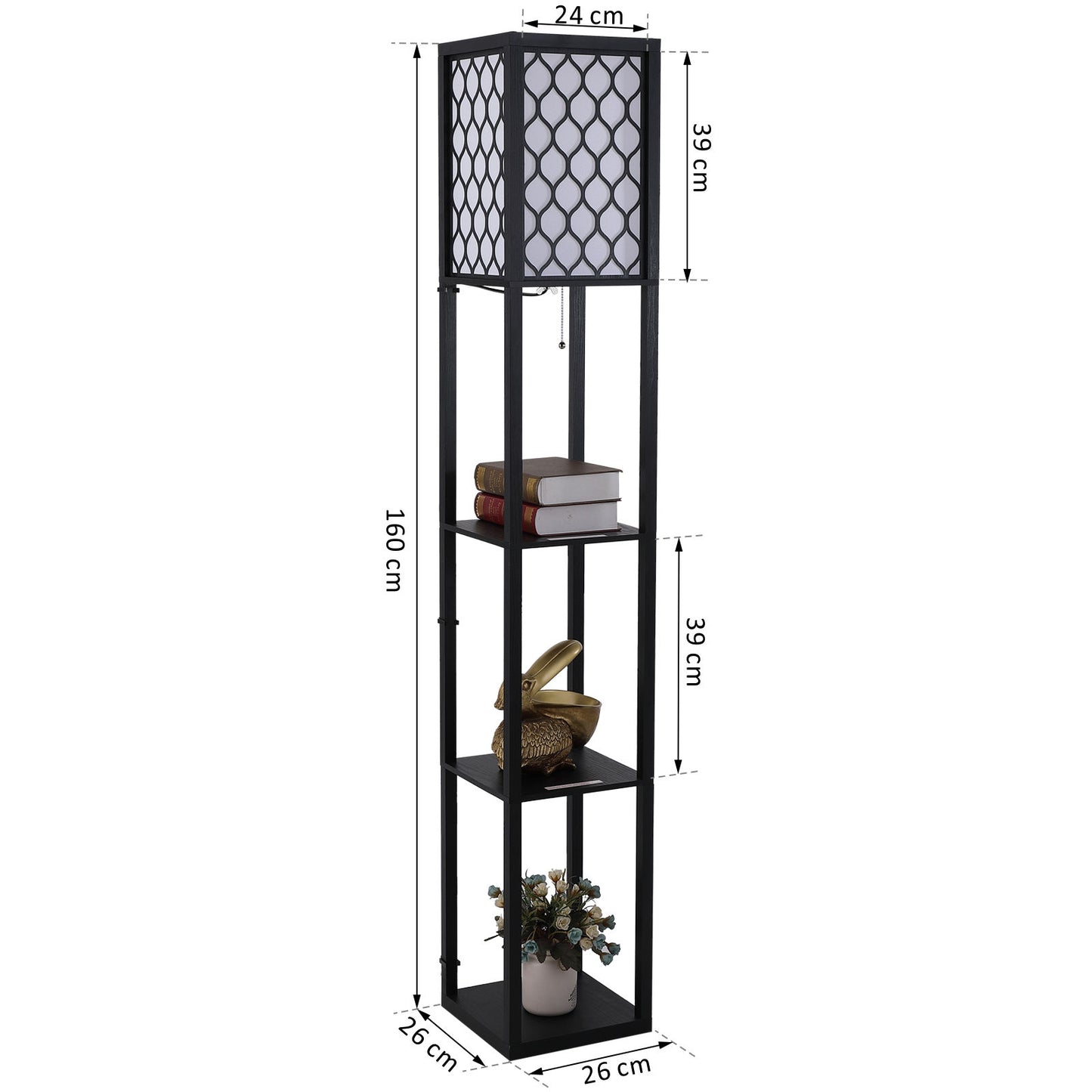 Nancy's Monto Floor Lamp with E27 fitting for living room/bedroom Wood Black 26 x 26 x 160 cm
