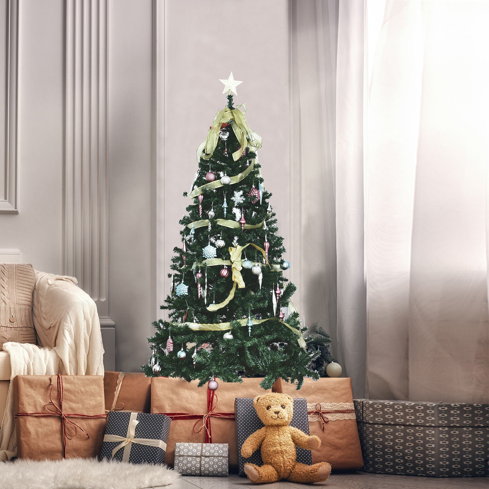 Nancy's Maya Kerstboom - Groen - Pvc, Metaal - ∅102 x H180 cm