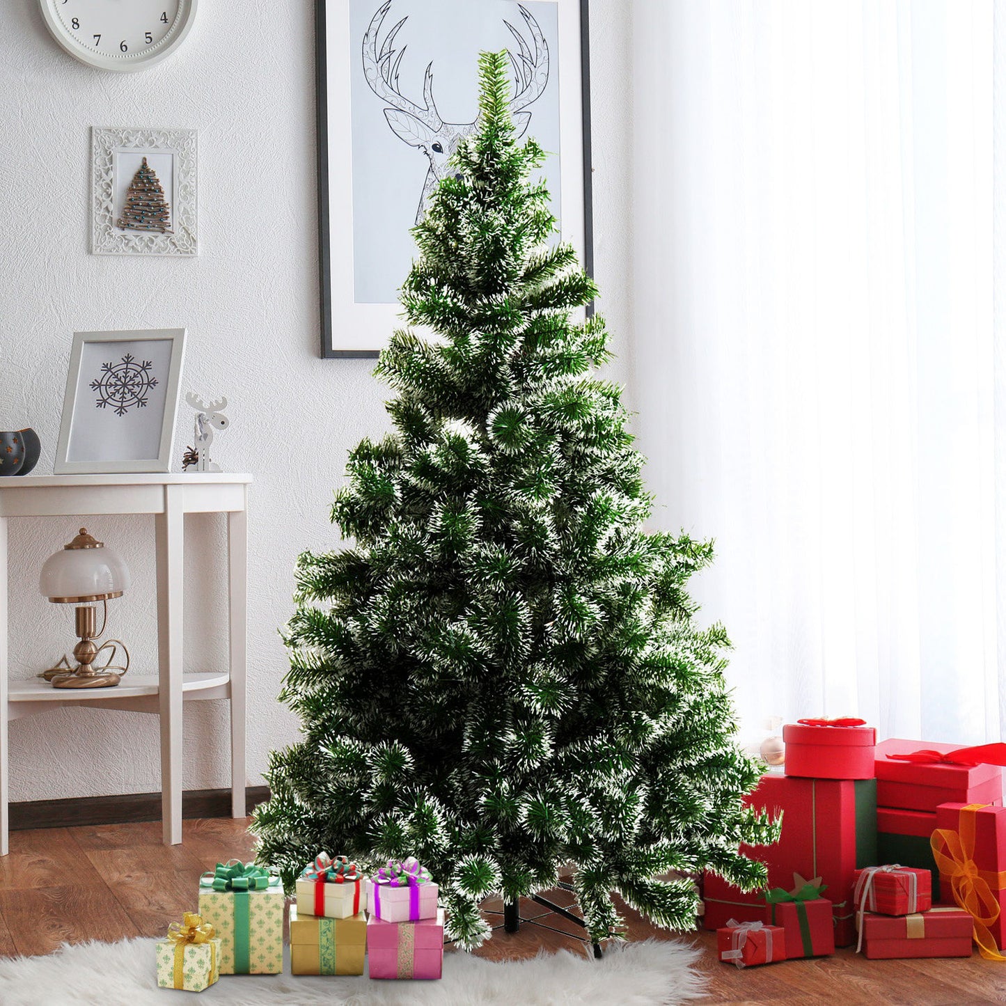 Nancy's McKay Artificial Kerstboom - Groen - Kunst Kerstboom met metalen voet - ∅75 x H150 cm