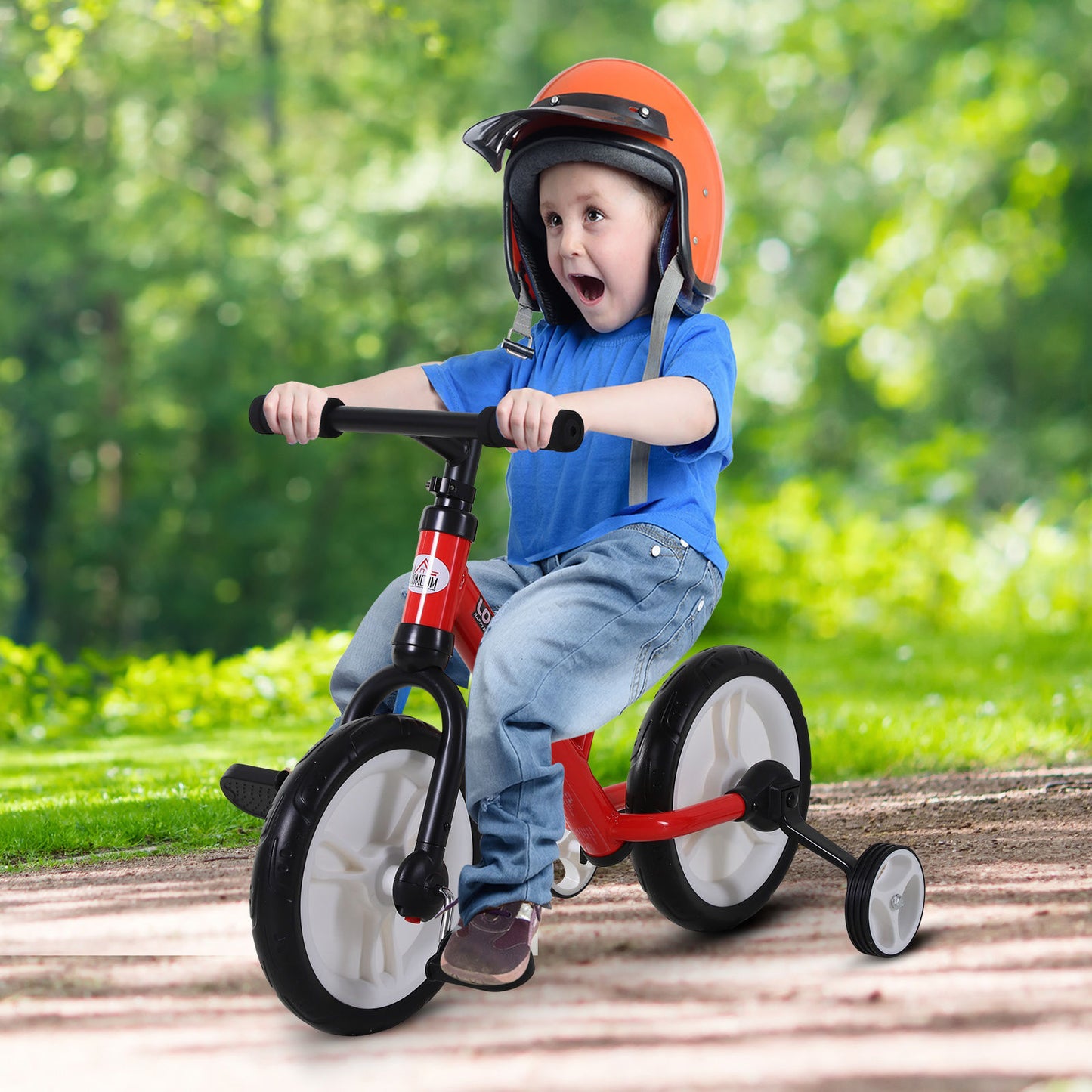 Nancy's Oak Burn Kinder Loopfiets - Loopfiets voor Kinderen - Kinderfiets - Met Zijwieltjes en Trappers - Rood