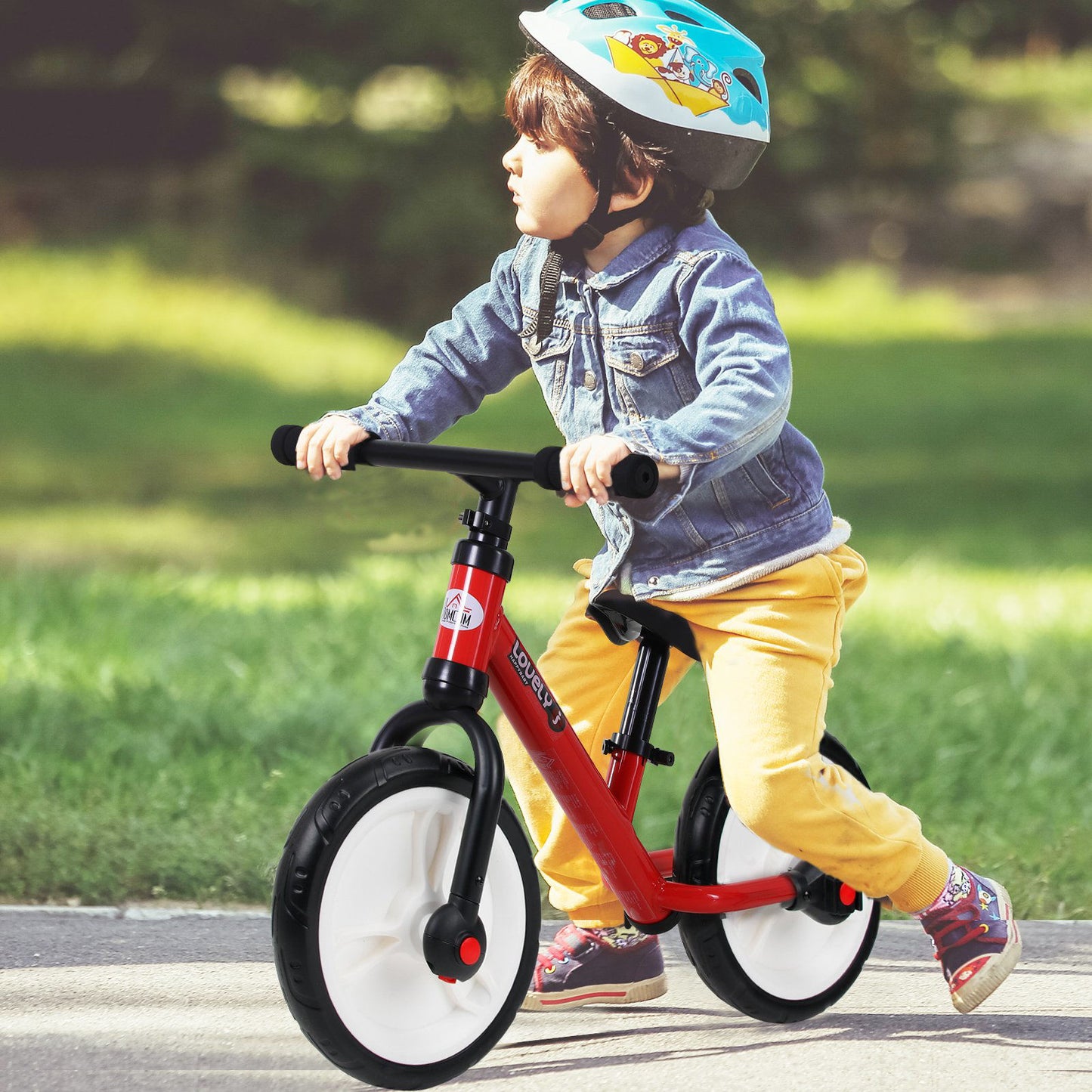 Nancy's Oak Burn Kinder Loopfiets - Loopfiets voor Kinderen - Kinderfiets - Met Zijwieltjes en Trappers - Rood