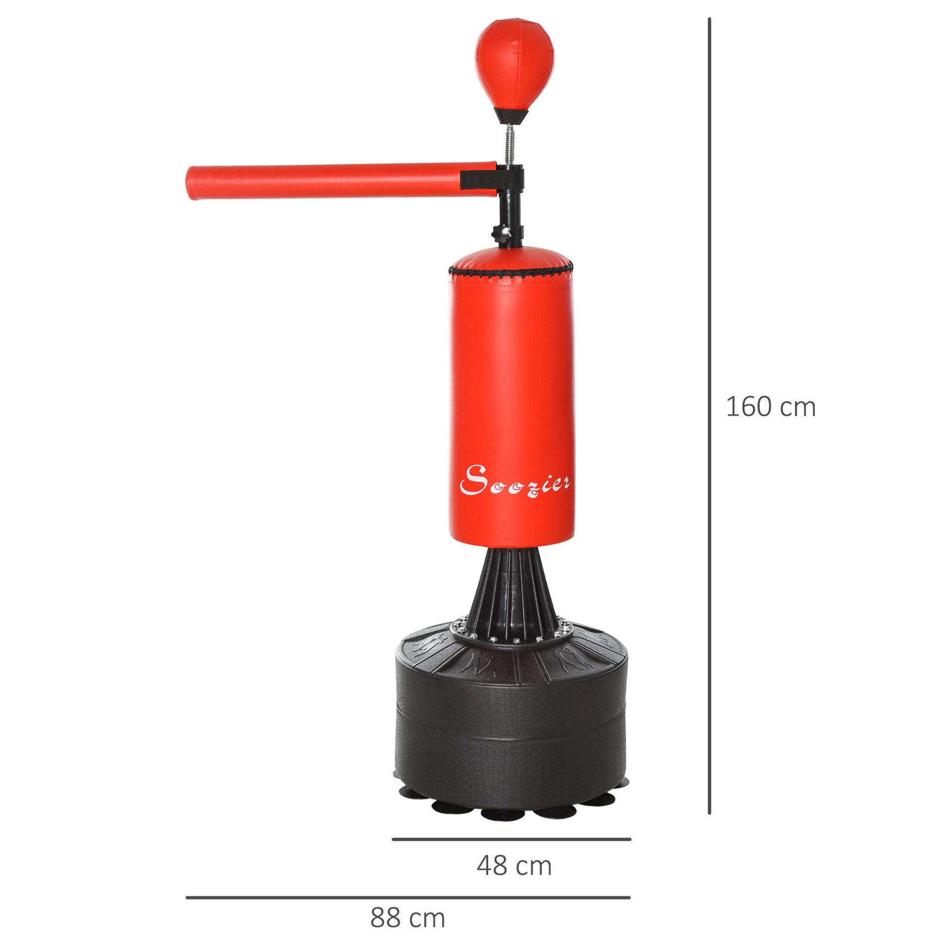 Nancy’s Swasey Standing Punching Bag - Noir, Rouge - Pu, Pe, HDPE - 34,64 cm x 18,89 cm x 80,7 cm