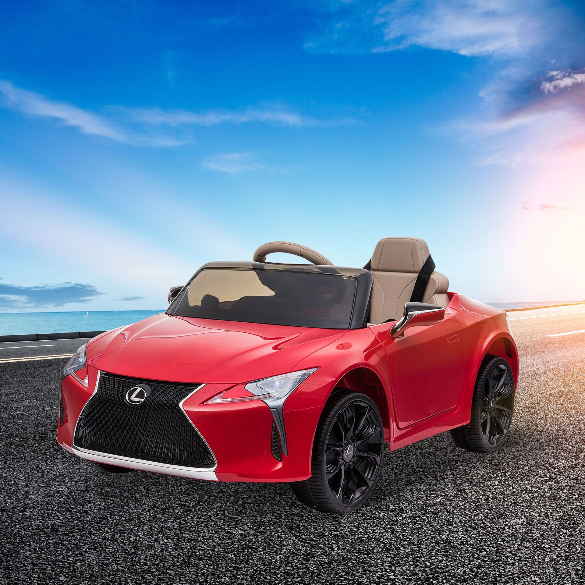 Nancy's Twin Cays Lexus Kinderauto - Elektrische Speelgoed Auto - MP3 - Muziek - Licht - Rood