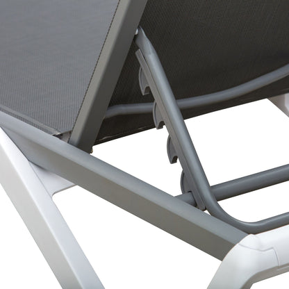 Nancy's Piebra Ligbed - Loungebed - Ligstoel - Grijs - Aluminium