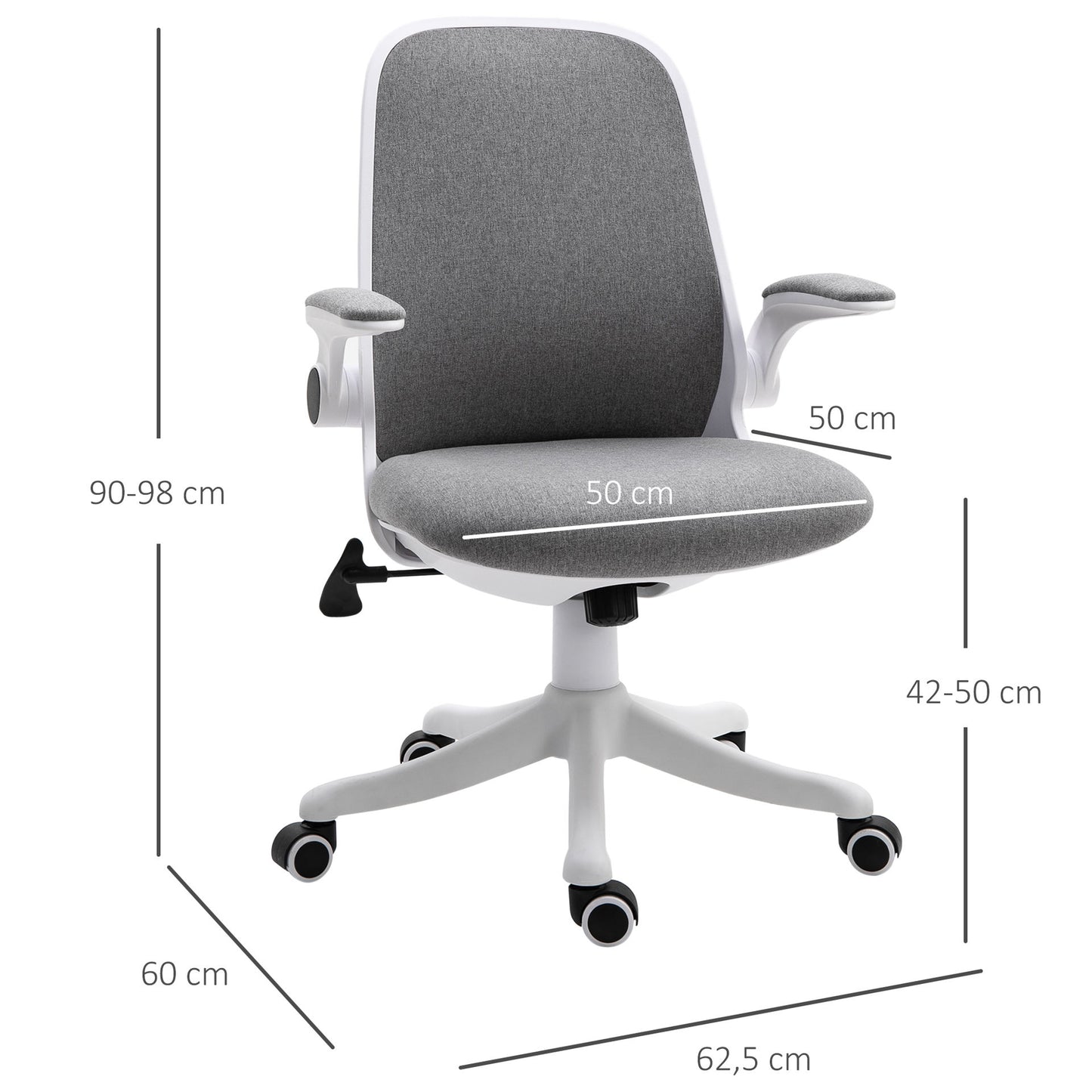 Nancy's Mount Hill Office chair - Gray, White - Foam, PVC, Nylon - 24.6 cm x 23.62 cm x 38.58 cm