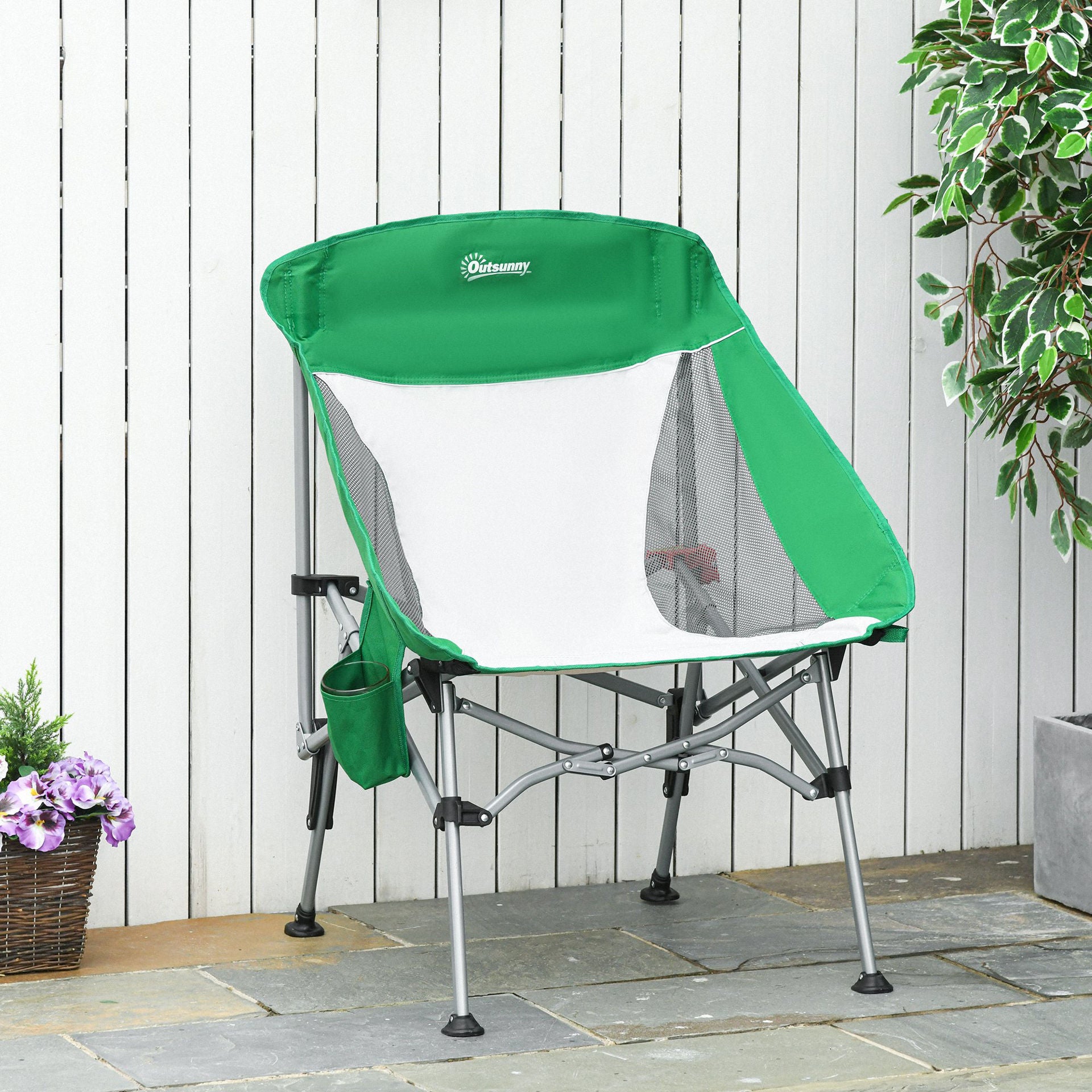 Nancy's Abney Lake Camping Chair - Groen, Zilver - Oxford, Metaal, Pe - 25,59 cm x 31,49 cm x 37,79 cm