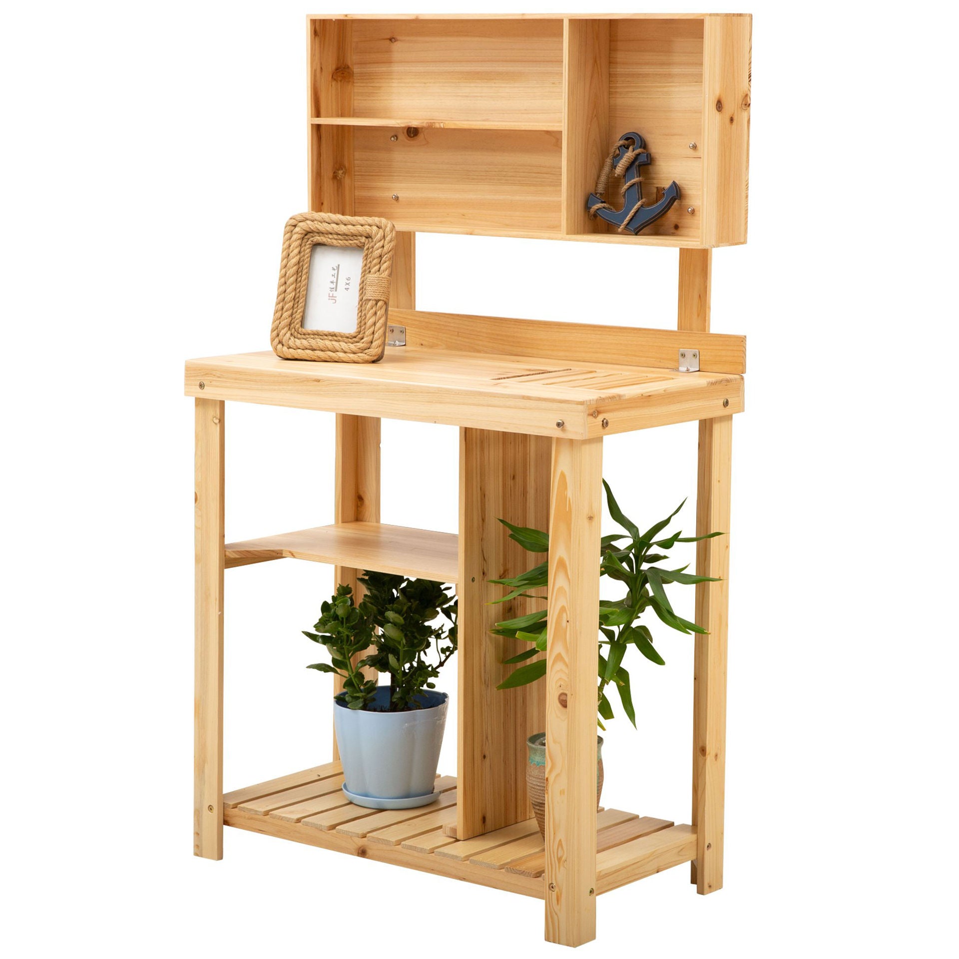 Nancy's Elzen Houten Plantenrek - Plantentafel - Dennenhout - ± 80 x 45 x 140 cm