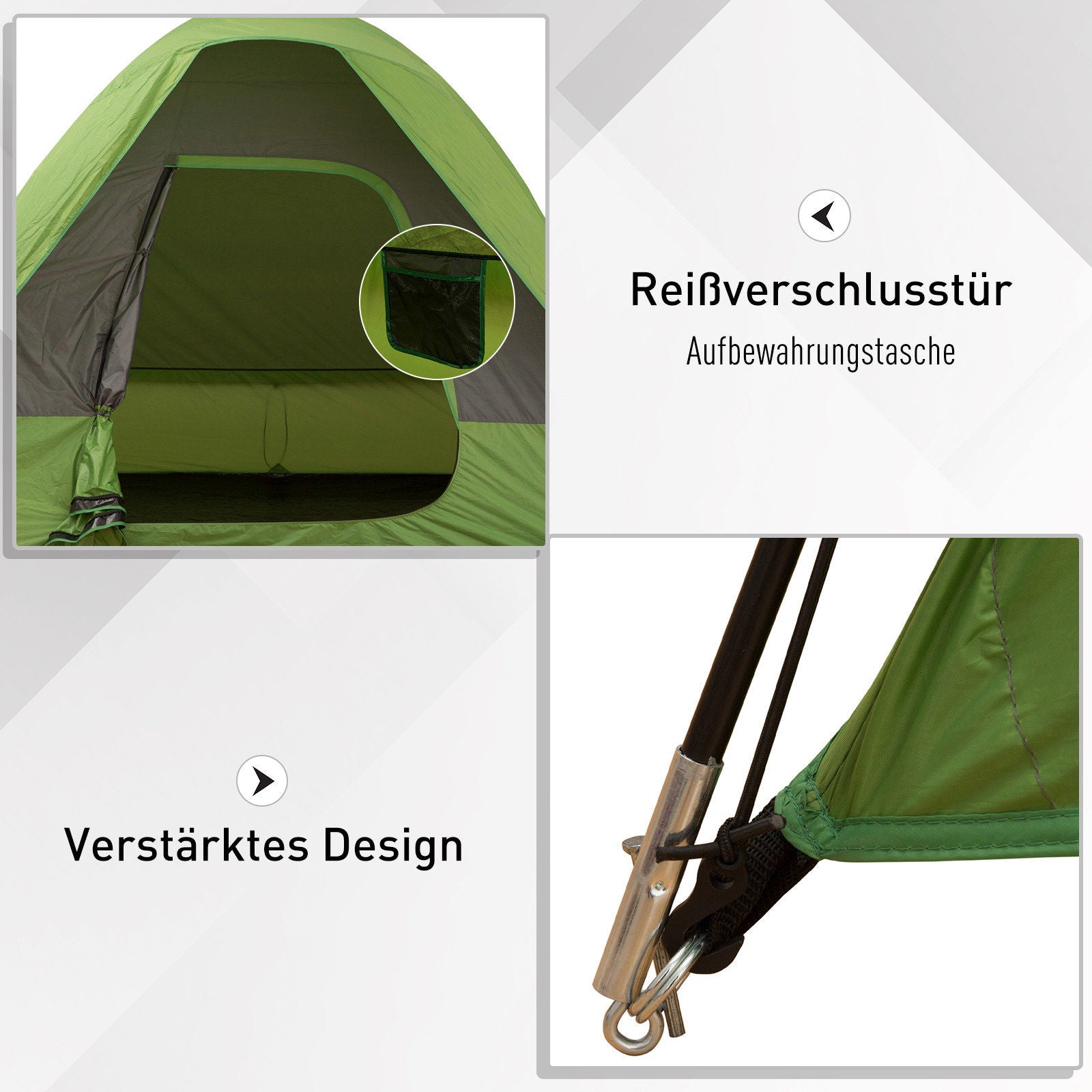 Nancy's Amherst Kampeertent - Groen - Polyester, Pe, Glasvezel - 118,11 cm x 118,11 cm x 90,55 cm