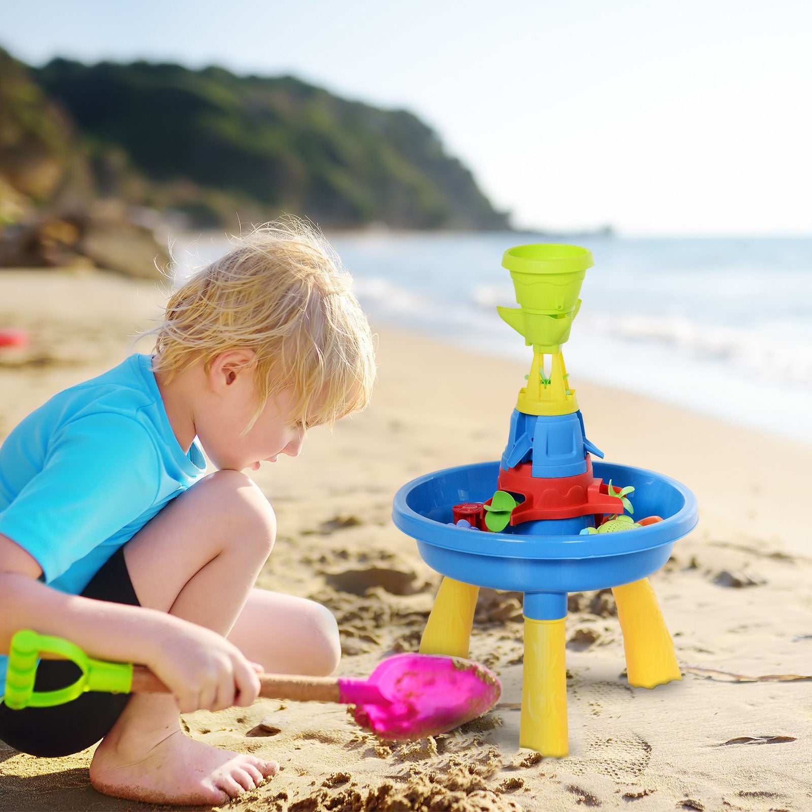 Nancy's Amos Point Zand- en Waterspeeltafel - Buitenspeelgoed - Waterpark - 21-Delige Set