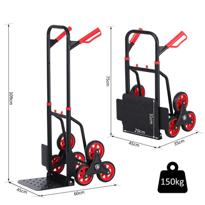 Nancy's Apsley Steekwagen - Zakwagen - Transportwagen - Trapklimmer - Zwart / Rood - Staal