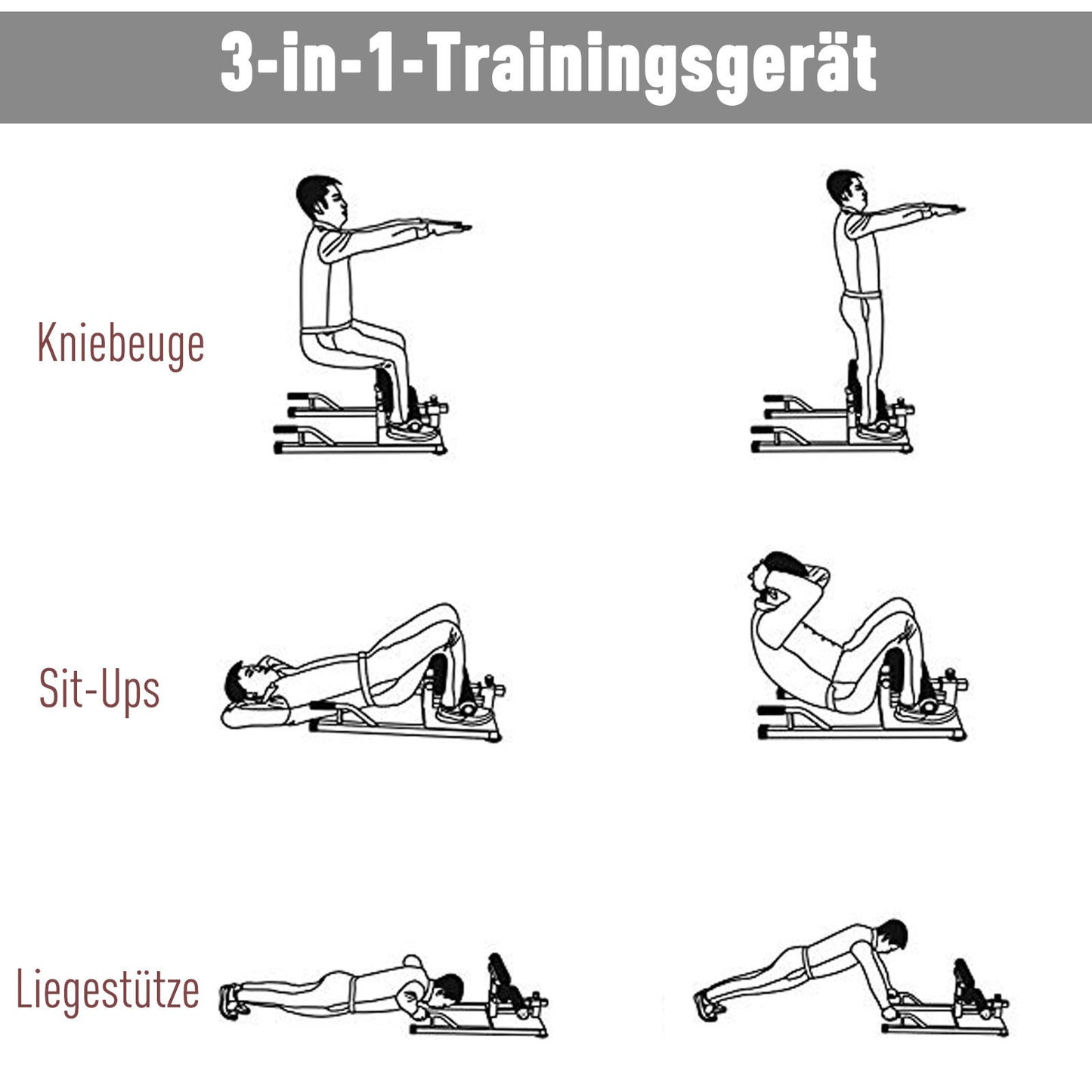 Nancy's Ardtrea Squat kniebuigspiertrainer - beentrainer buik- en bilspiertrainer - 3 in 1 trainer verstelbaar tot 120 kg