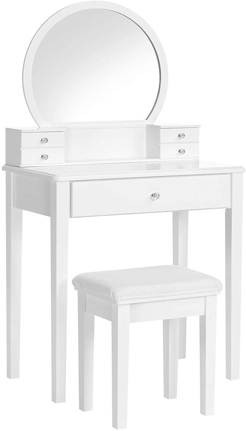 Nancy's Bryce Creek Dressing Table with Mirror - Make-up Table - Dressing Tables - Modern - White - 70 x 40 x 134 cm