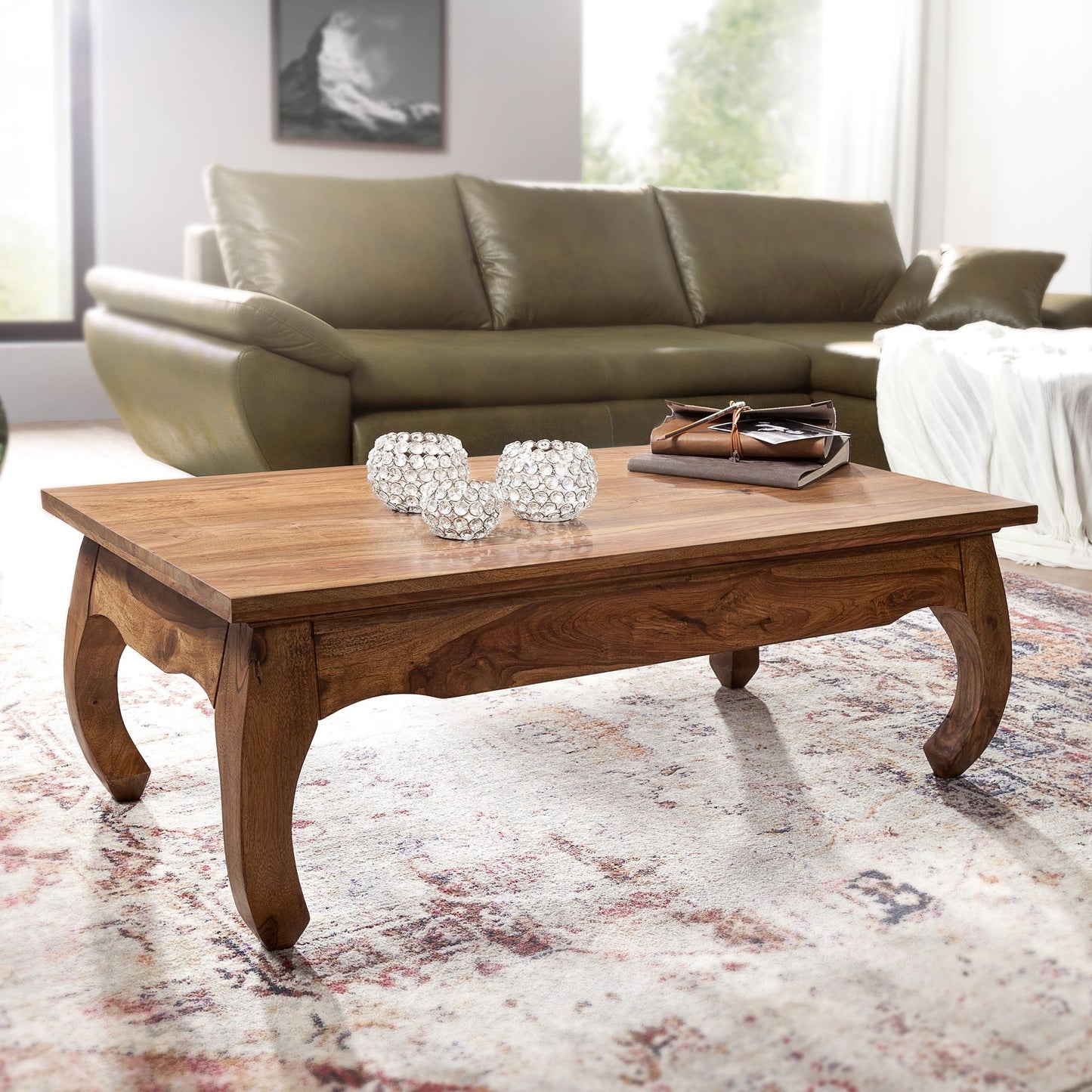 Nancy's Castine Coffee Table - Solid Wood Coffee Table - Handmade - Sheesham Wood - 110 x 60 cm