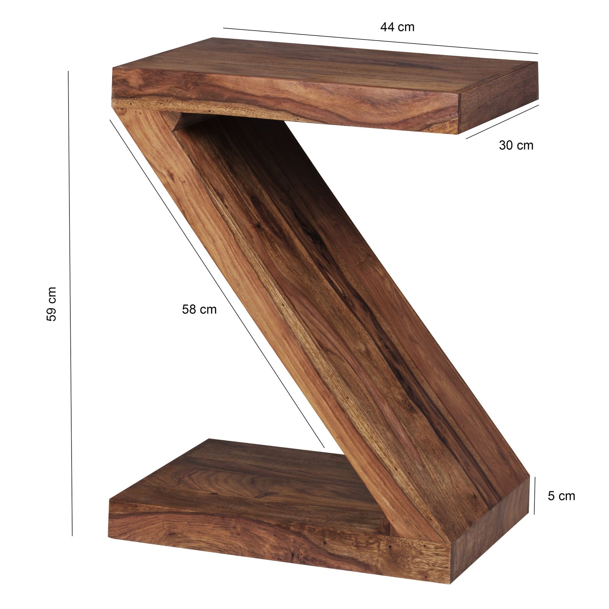 Nancy's Minden Bijzettafel - Z-Vorm Bijzettafel - Bijzettafeltje - Sheesham Hout - Bruin