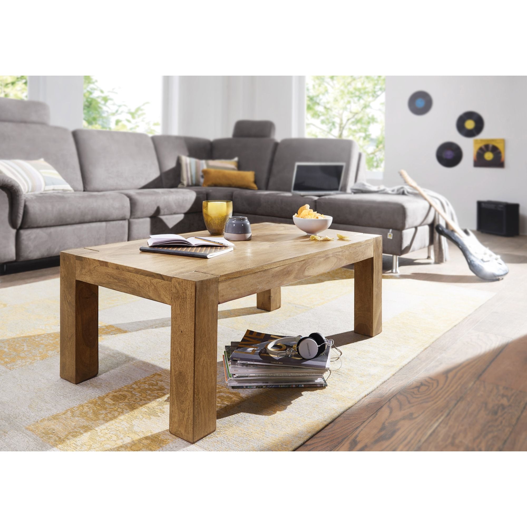 Table basse Parme de Nancy - Table basse - Bois massif - Acacia - 110 x 60 cm - Rectangulaire - Naturel 