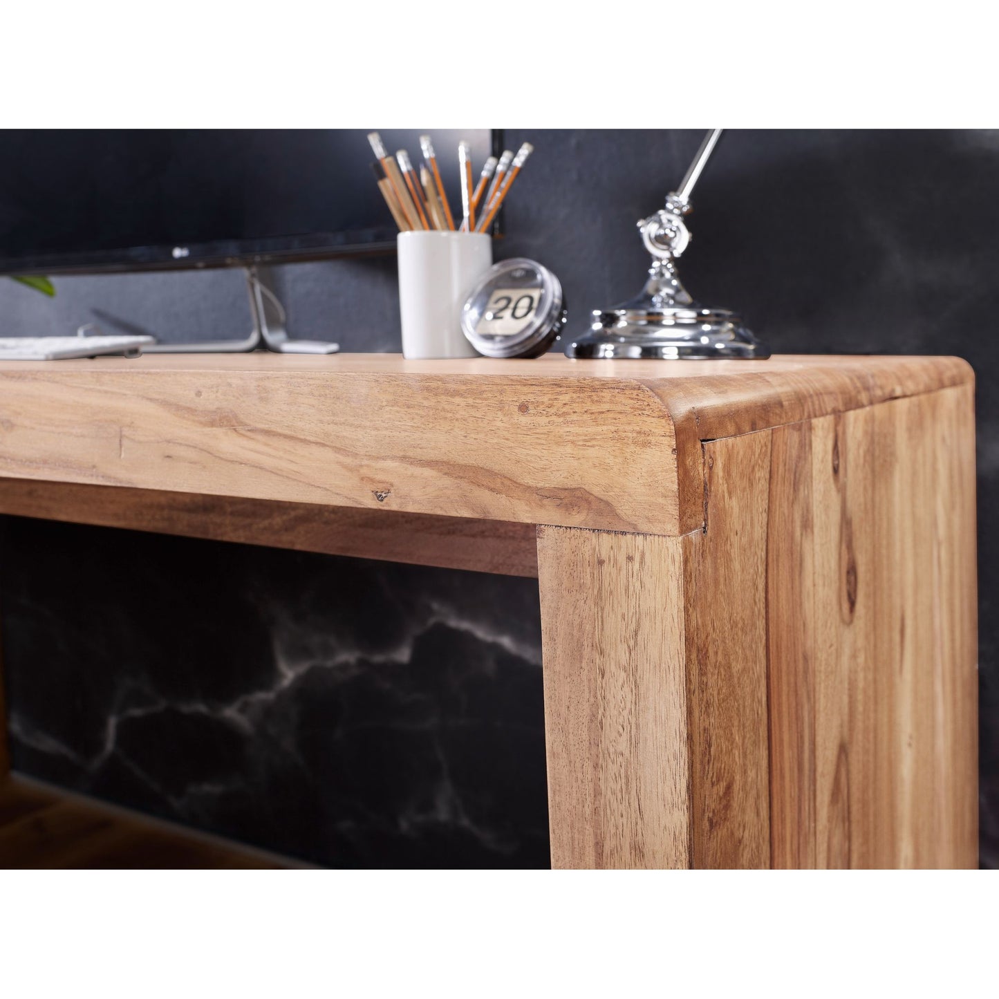 Nancy's Idabel Bureau - Werktafel - Massief Acacia - Hout - 160 x 80 x 76 cm - Kantoortafel - Bruin