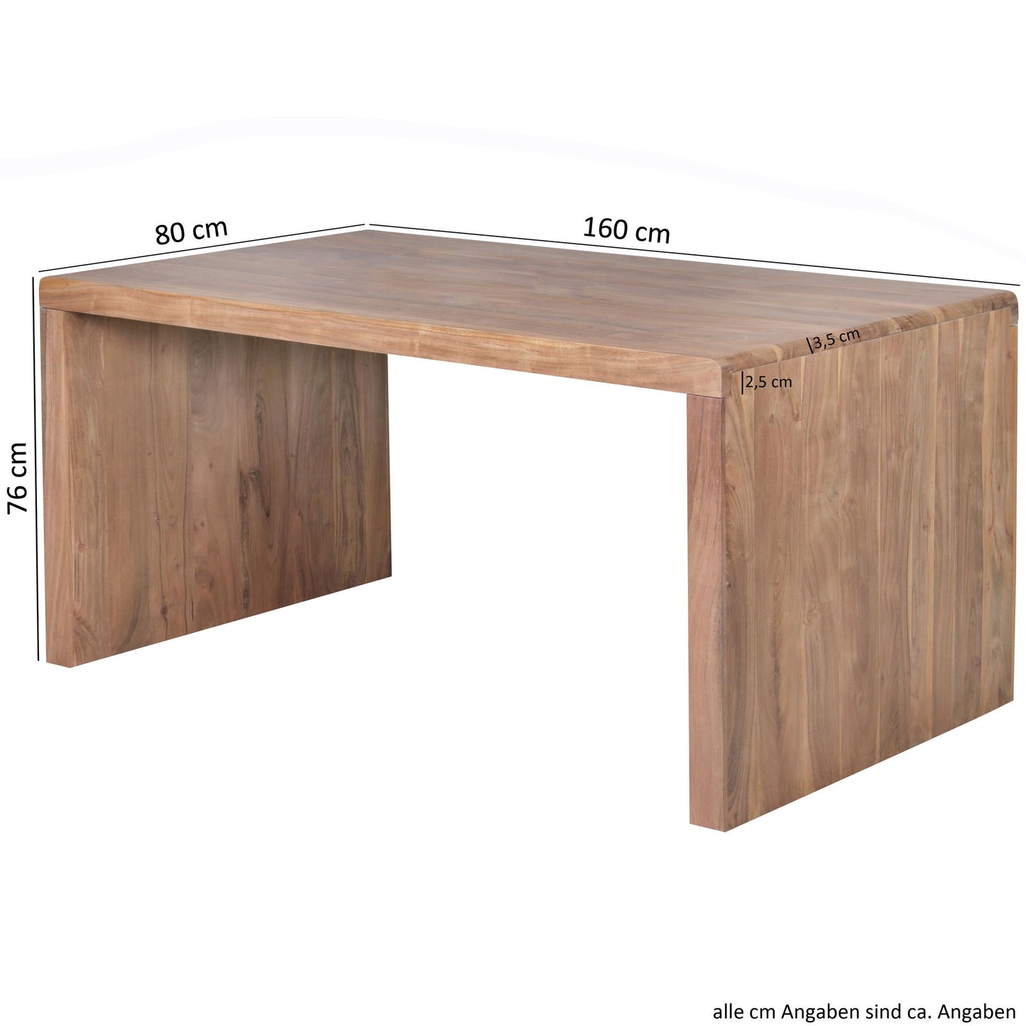 Nancy's Idabel Bureau - Werktafel - Massief Acacia - Hout - 160 x 80 x 76 cm - Kantoortafel - Bruin