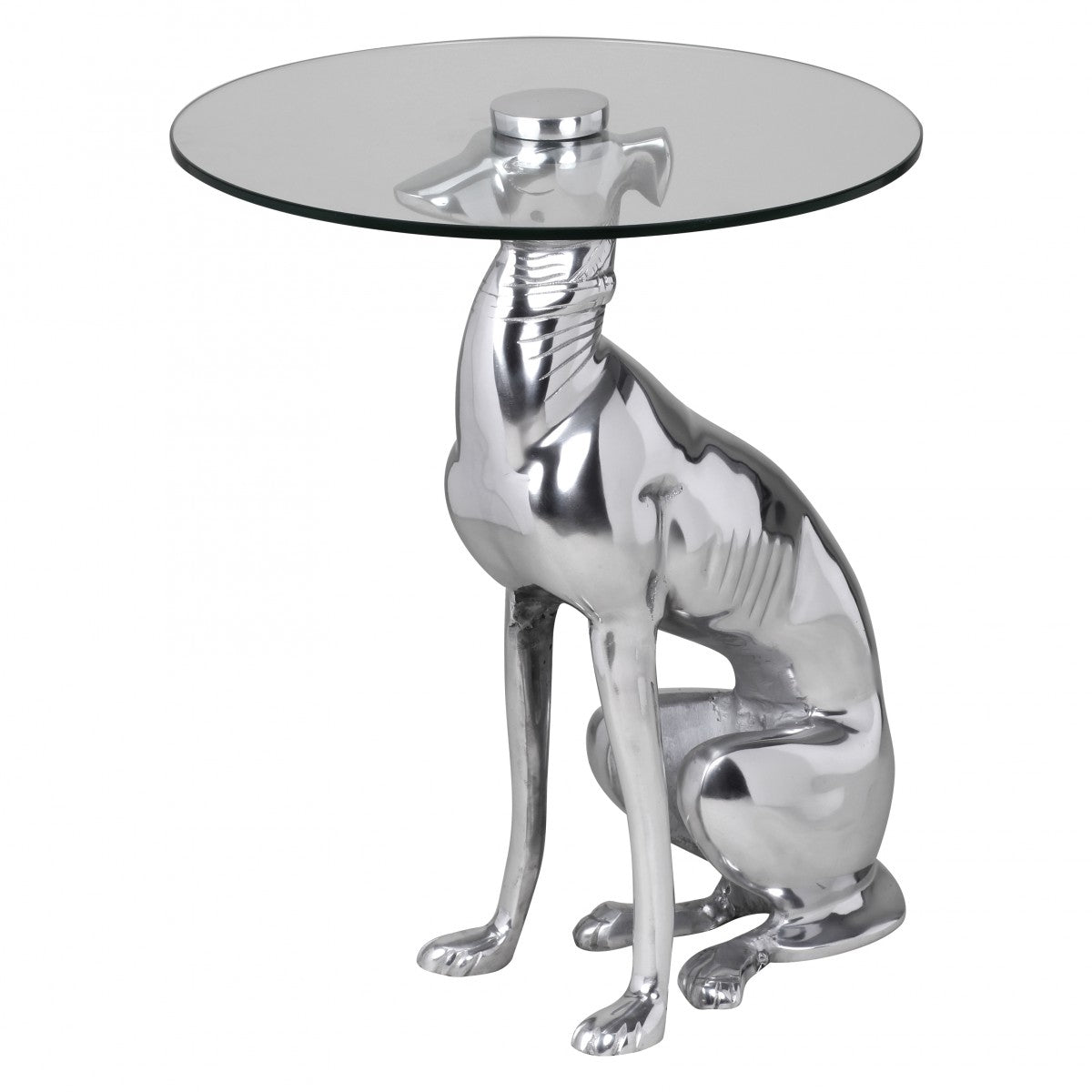 Nancy's Honden Bijzettafel - Bijzettafels - Decoratie - Design - Beeld - Aluminium - Zilver