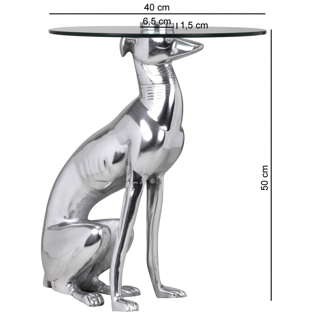 Nancy's Dog Side Table - Side tables - Decoration - Design - Sculpture - Aluminum - Silver