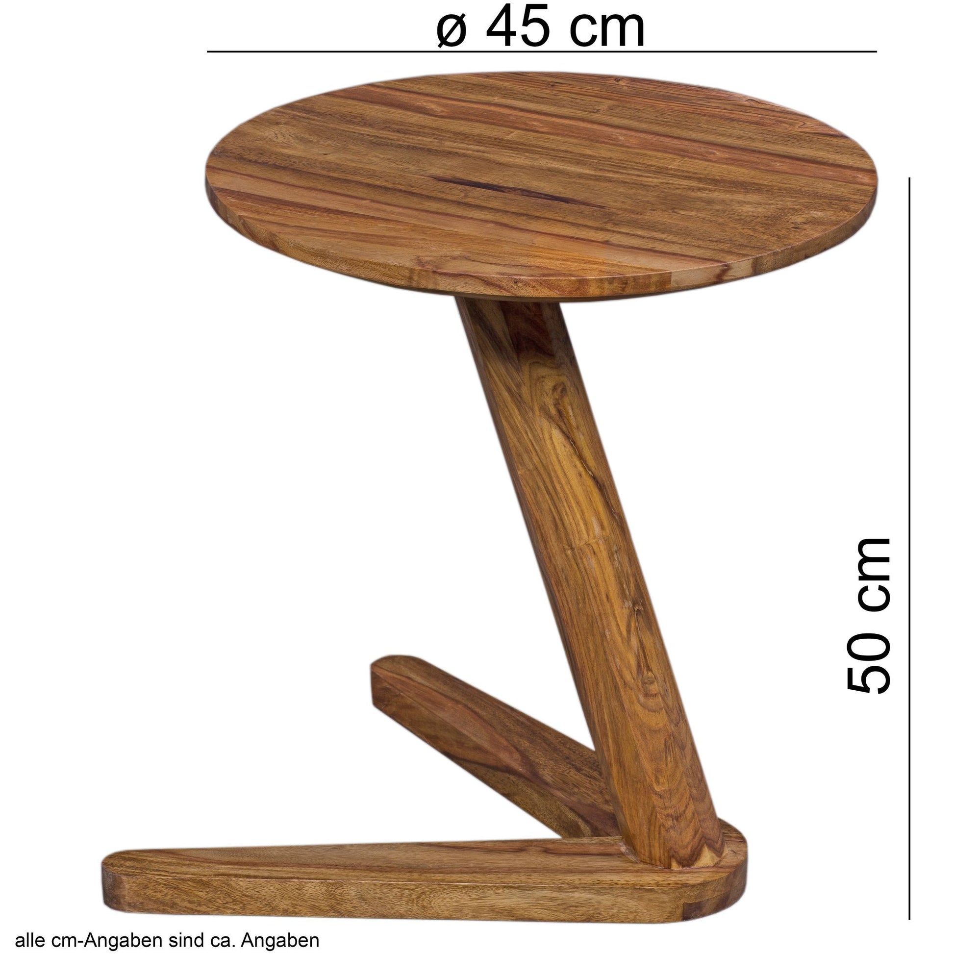 Nancy's Santaquin Bijzettafel - Salontafel - Massief Hout - Sheesham - 45 x 45 cm - Rond - Bruin