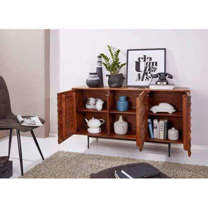 Nancy's Pinao Dressoir - Opbergkast - Sideboard - Massief Sheeshamhout - ± 150 x 40 x 80 cm