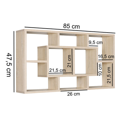 Nancy's Maryville Wandbox - Wandkast - Vakkenkast - Decoratieplank - ± 85 x 50 x 15 cm