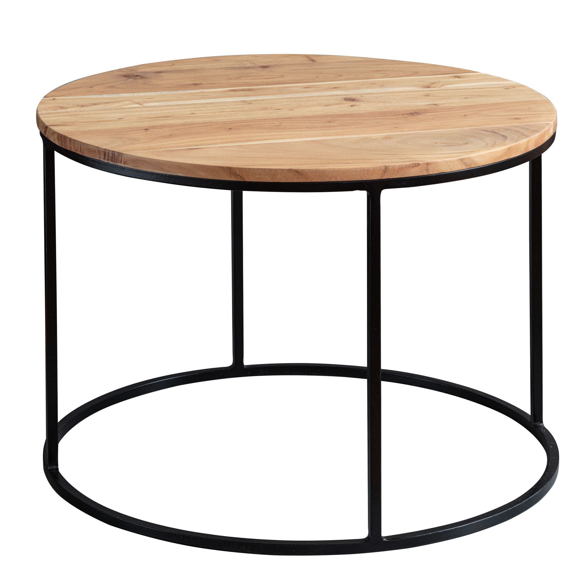 Nancy's Ubana Salontafel - Koffietafel - Bijzettafel - Acaciahout / Staal - ± Ø 60 x 45 cm