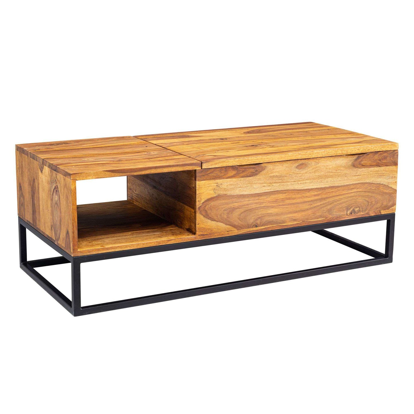 Nancy's Iyuna Salontafel - Koffietafel - Massief Sheesham Hout / Staal - 110 x 50 x 40 cm