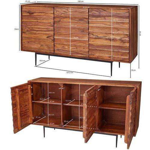 Nancy's Pinao Dressoir - Opbergkast - Sideboard - Massief Sheeshamhout - ± 150 x 40 x 80 cm