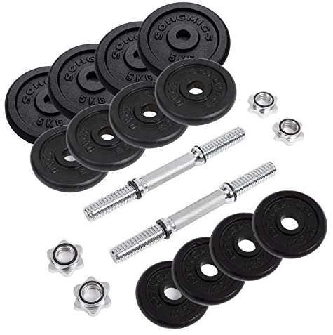 Nancy's Fultons Halterset - Gewichten - Dumbbell Set - Halterschijven - Zwart - 2 x 20 KG