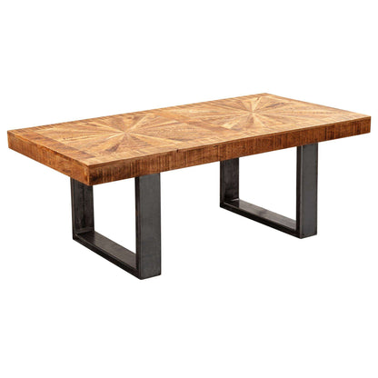 Nancy's Ilaca Salontafel - Koffietafel - Bruin / Grijs - Mangohout / Staal - 105 x 55 x 40 cm