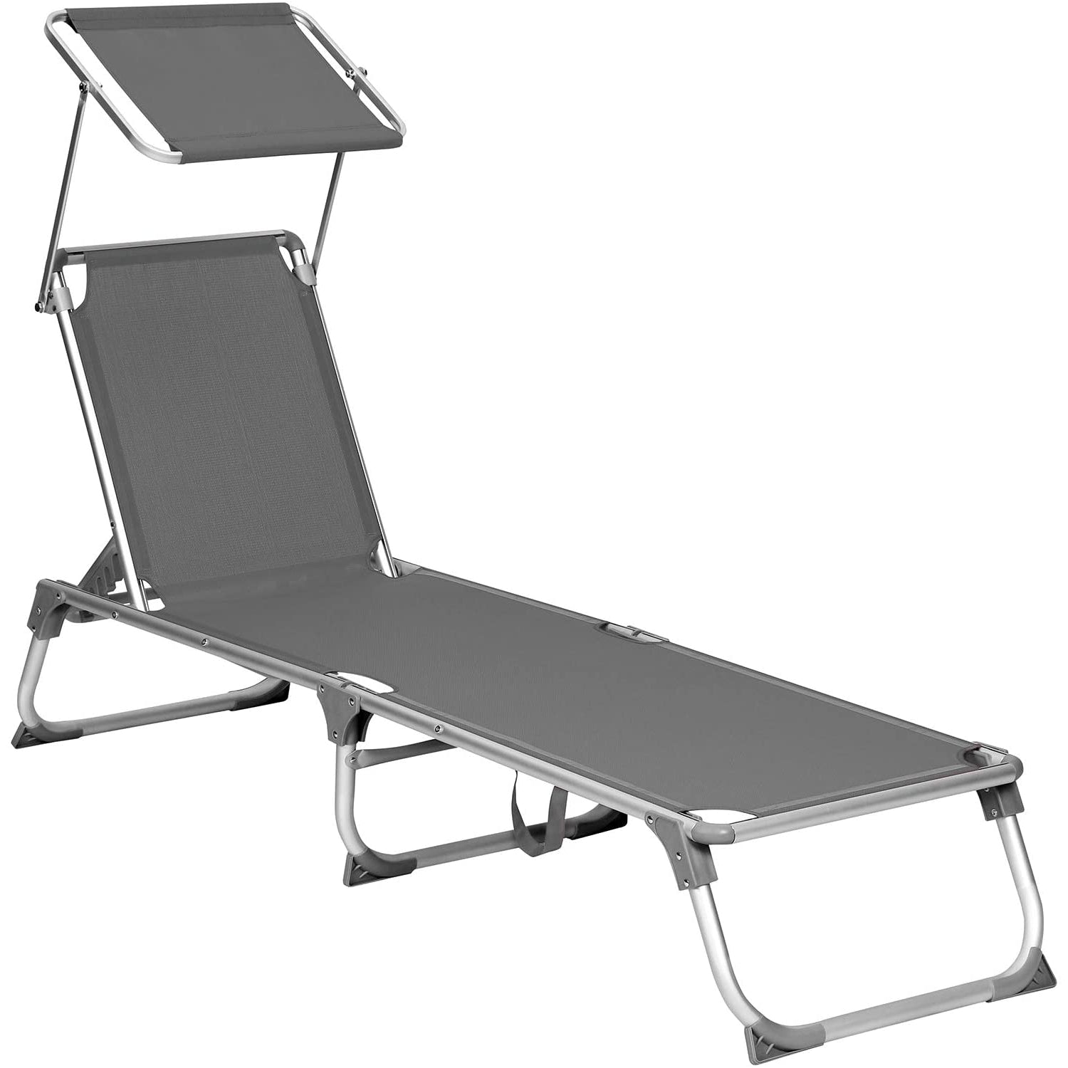 Nancy's Goulds Lounger - Sunroof. - Beach bed - Backrest Adjustable - Anthracite - 55 x 193 x 31 cm