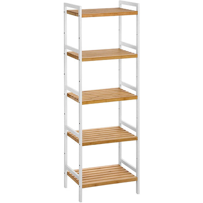 Nancy's Camp Creek Shelving unit - Storage rack - Kitchen cabinet - Bamboo - White - 5 Levels - 45 x 31.5 x 142 cm 