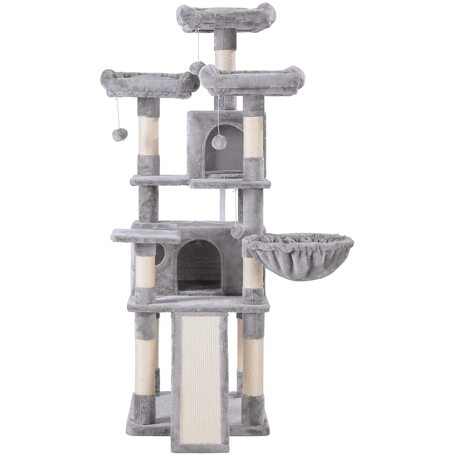 Nancy's XL Scratching post for cats - Cat tree - 3 platforms - Gray - 55 x 55 x 172 cm