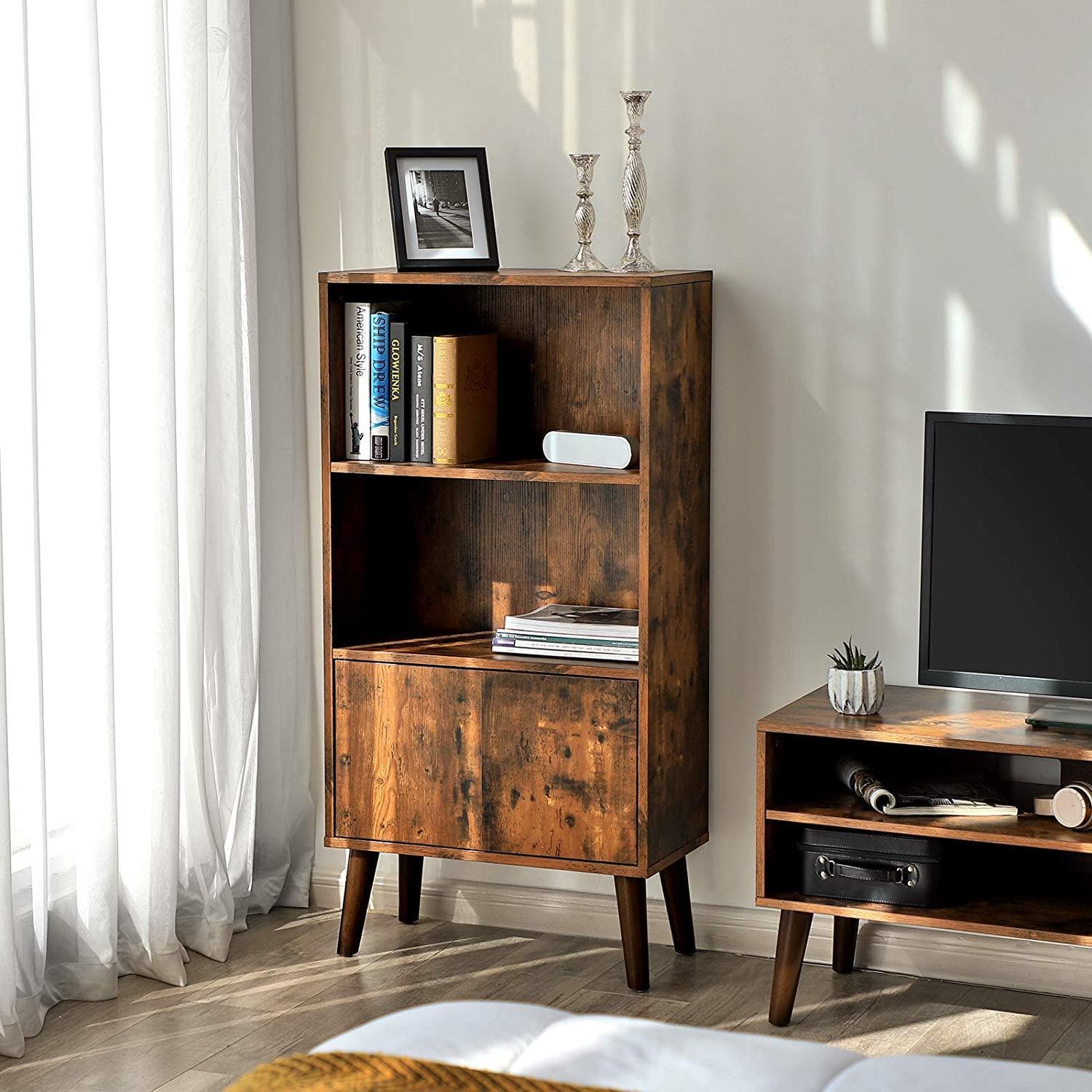 Bibliothèque rétro Cambridge de Nancy - Armoire en bois vintage - Armoires - 120 x 60 x 30 cm