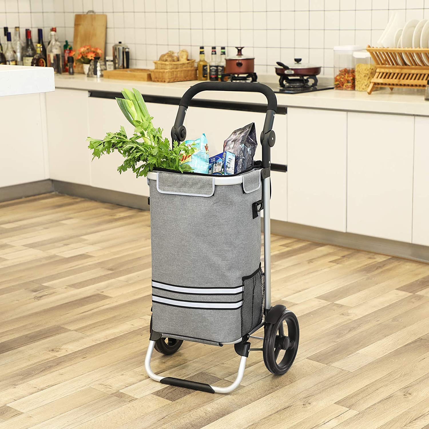 Nancy's Portela Boodschappentrolley - Trolley - Boodschappenkar - Met Koelvak - Grijs - 35 liter