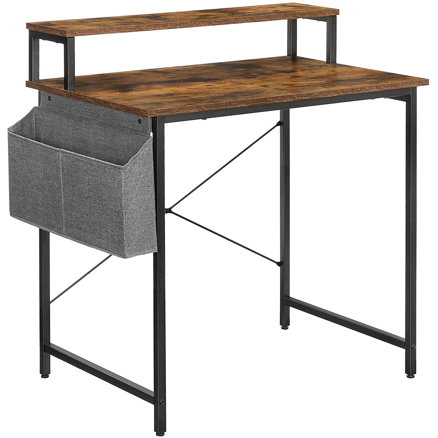 Nancy's Lewisville Desk - Table d'ordinateur - Table d'ordinateur portable - Marron / Noir - 80 x 55 x 90 cm