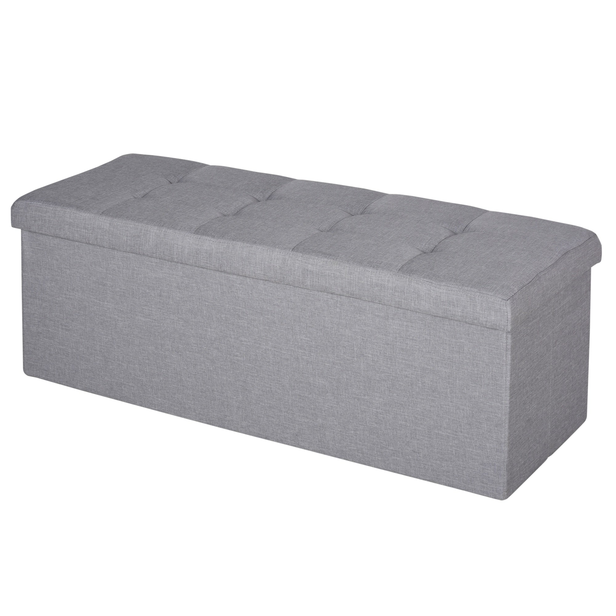 Nancy's Opelousas Hocker - Storage space - Foldable - Storage box - 3 Compartments - Gray - 110 x 38 x 38 cm