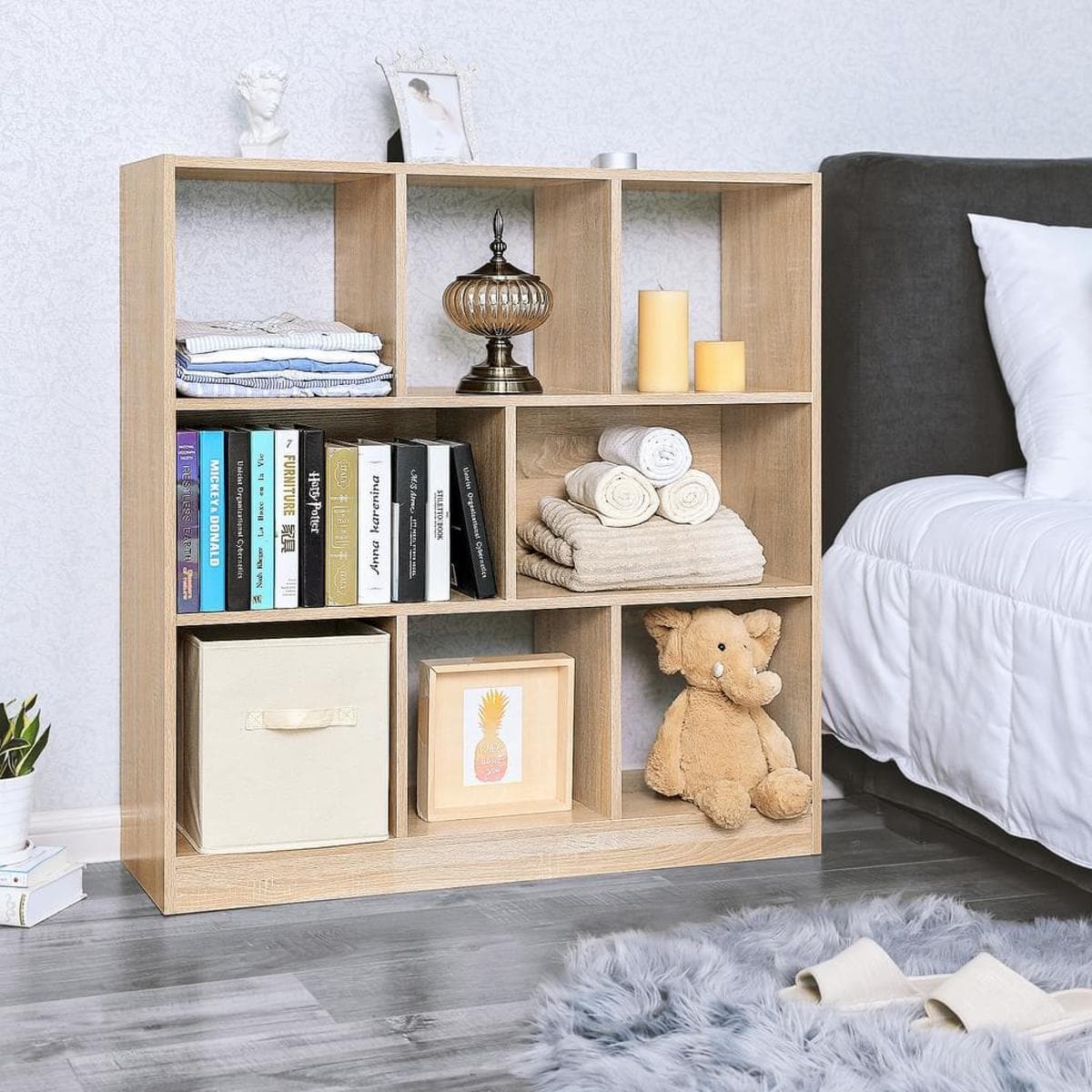 Nancy's Oak Bookcase - Shelving Unit - 97.5 x 100 x 30 cm