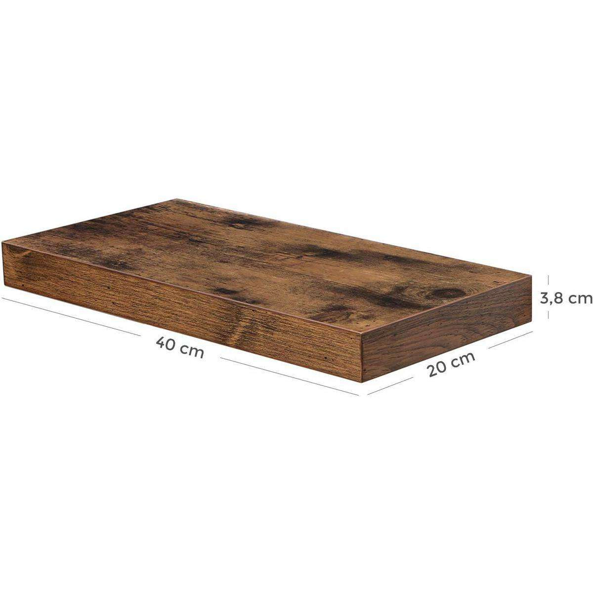 Nancy's Wino Wandplank - Zwevende Wandplank- Bruin - MDF - ± 40 x 20 x 4 cm