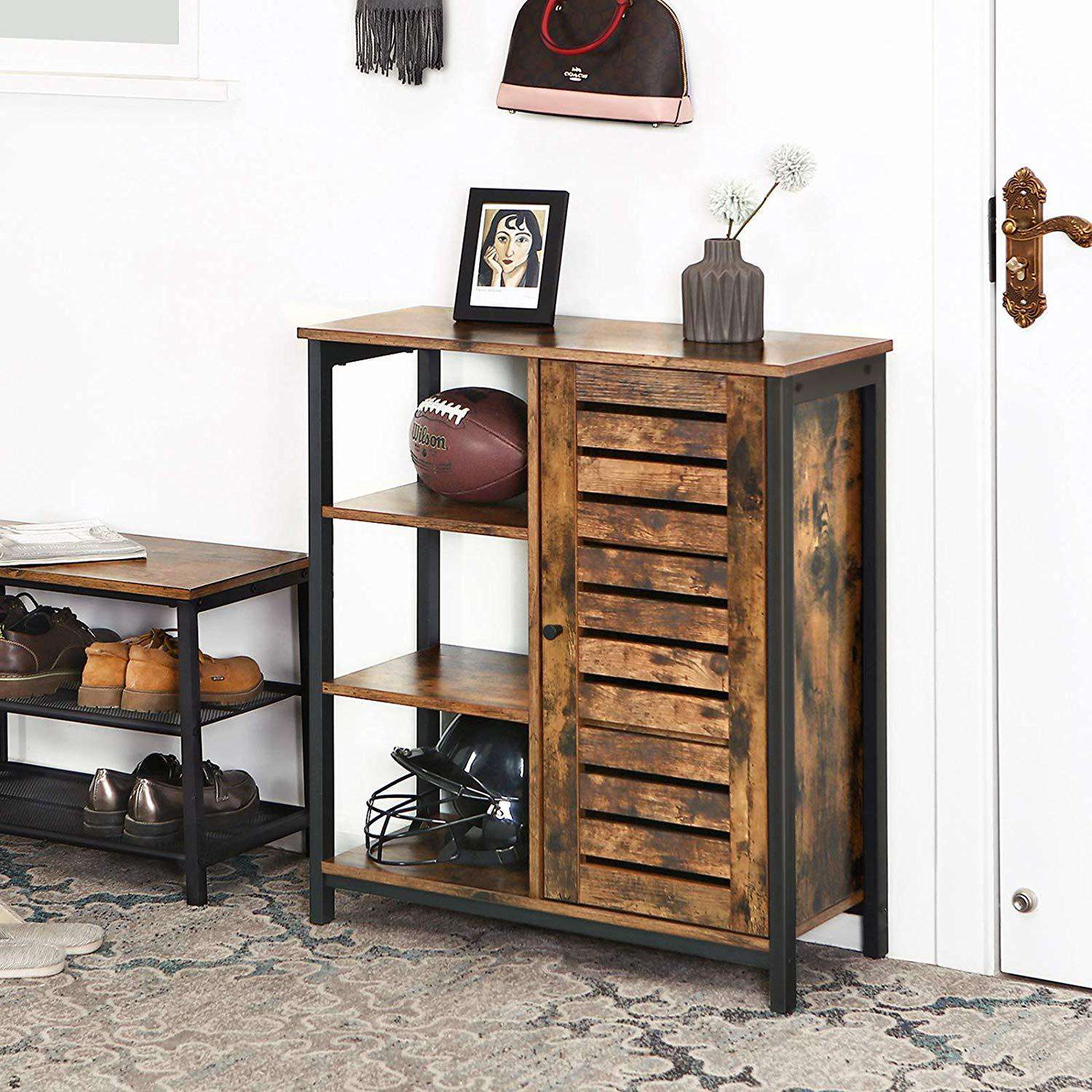 Nancy's Yranka Dresser - Storage cabinet - Brown / Black - Chipboard / Steel - ± 70 x 30 x 80 cm