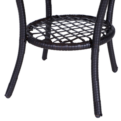Ensemble de jardin Nancy's Foley - Chaises à bascule - Table de jardin - 2 chaises - 1 table - Coussins - Verre trempé - Acier - Polyester - Marron - Crème