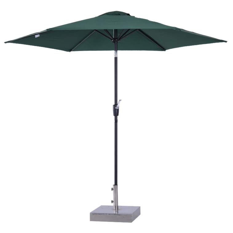 Nancy's Orcutt Parasol - Tuinparasol - Schaduw - Zonwering - Handslinger - Aluminium - Polyester - Groen/Wit/Rood - Zwart - 2.7 x 2.7 x 2.35 m