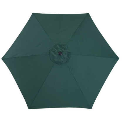 Nancy's Orcutt Parasol - Tuinparasol - Schaduw - Zonwering - Handslinger - Aluminium - Polyester - Groen/Wit/Rood - Zwart - 2.7 x 2.7 x 2.35 m