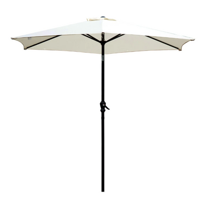 Nancy's Orcutt Parasol - Tuinparasol - Schaduw - Zonwering - Handslinger - Aluminium - Polyester - Groen/Wit/Rood - Zwart - 2.7 x 2.7 x 2.35 m