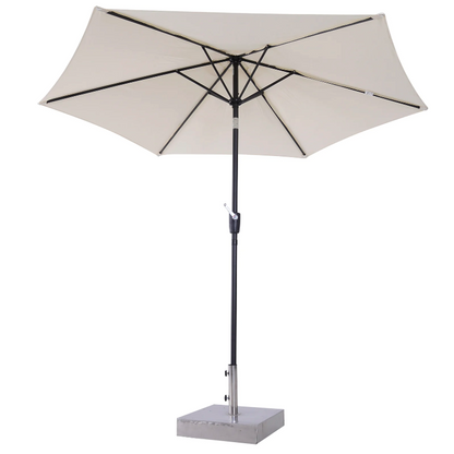 Nancy's Orcutt Parasol - Tuinparasol - Schaduw - Zonwering - Handslinger - Aluminium - Polyester - Groen/Wit/Rood - Zwart - 2.7 x 2.7 x 2.35 m