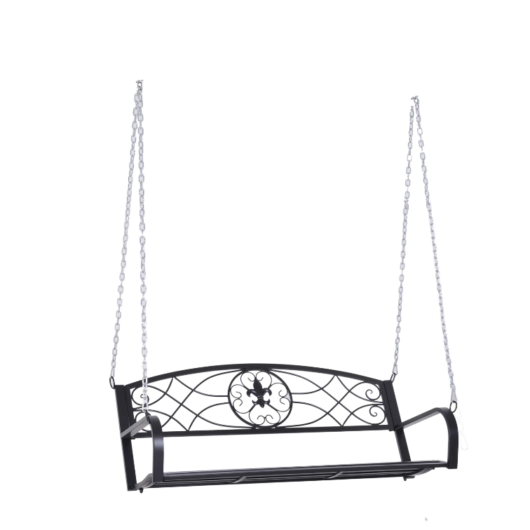 Banc balançoire Atascadero de Nancy - Balançoire de jardin - Noir - ± 130 x 60 x 60 cm