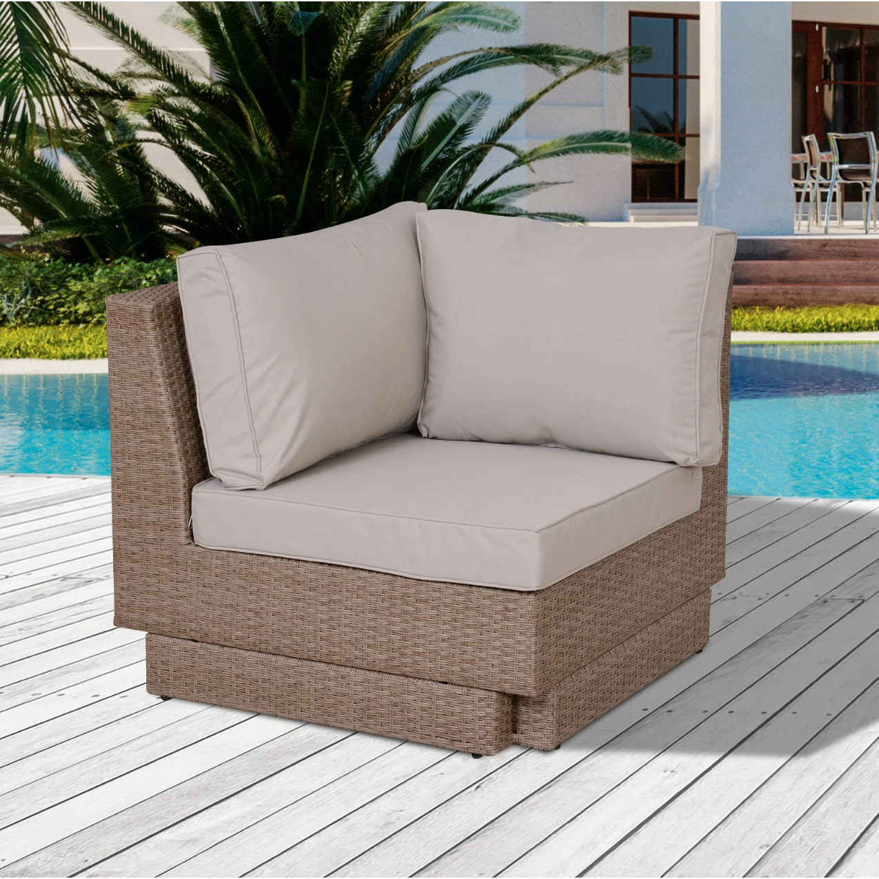 Nancy's Bixby Loungeset - Tuinset - Loungebank - 4-Delig - 5 Personen - Beige