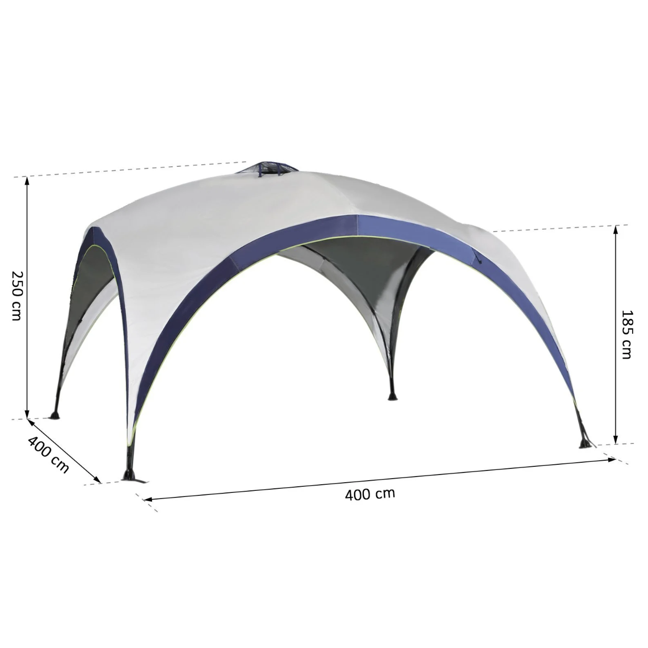 Nancy's Ramsey Partytent - Tuinpaviljoen - Paviljoen - Zonwering - Weerbestendig - Polyester - Crème - Wit - Blauw - 400 x 400 cm