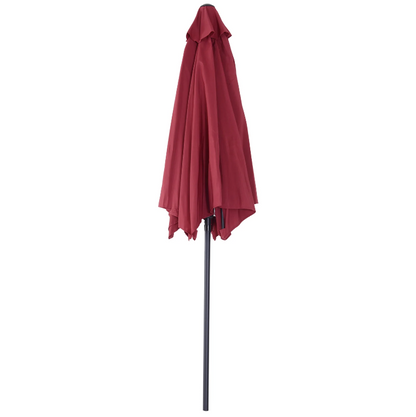 Nancy's Orcutt Parasol - Tuinparasol - Schaduw - Zonwering - Handslinger - Aluminium - Polyester - Groen/Wit/Rood - Zwart - 2.7 x 2.7 x 2.35 m